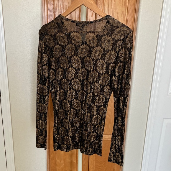 Karen Kane gold and black sequined evening top M - Picture 2 of 5